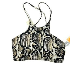 Vitamin A Snakeskin Halter & High Neck Bikini Top